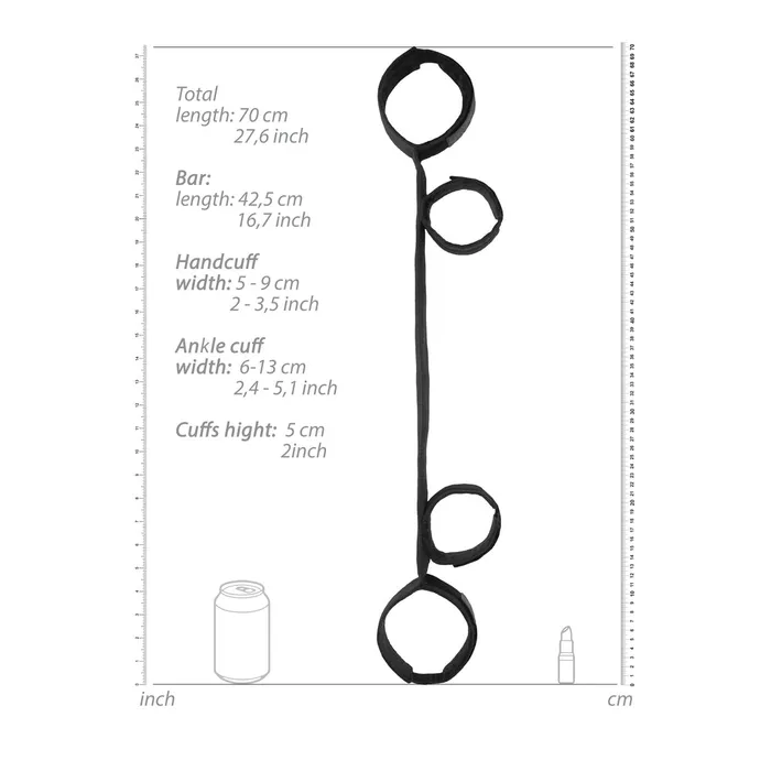 Couples Shots Toys Ouch Spreader Bar With Hand And Ankle Cuffs Couples Shots Toys Ouch Spreader Bar With Hand And Ankle Cuffs
