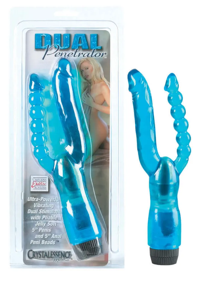 California Exotic Novelties Vibrators Introducing the Dual Penetrator Blue Vibrator A Powerful Flexible and Vibrating Dual Stimulator for Ultimate Pleasure