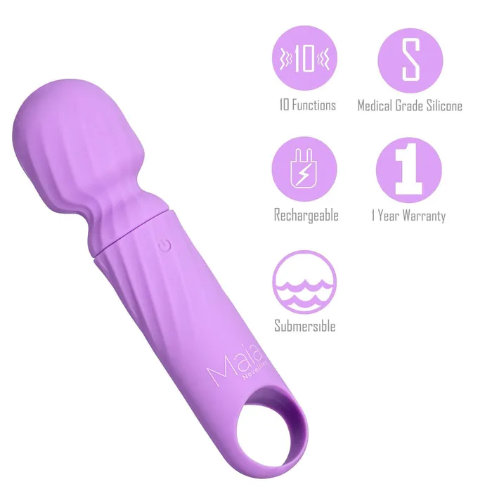 Vibelite Dolly Purple Silicone Mini Wand Massager Rechargeable by Maia Toys Maia Toys Vibrators