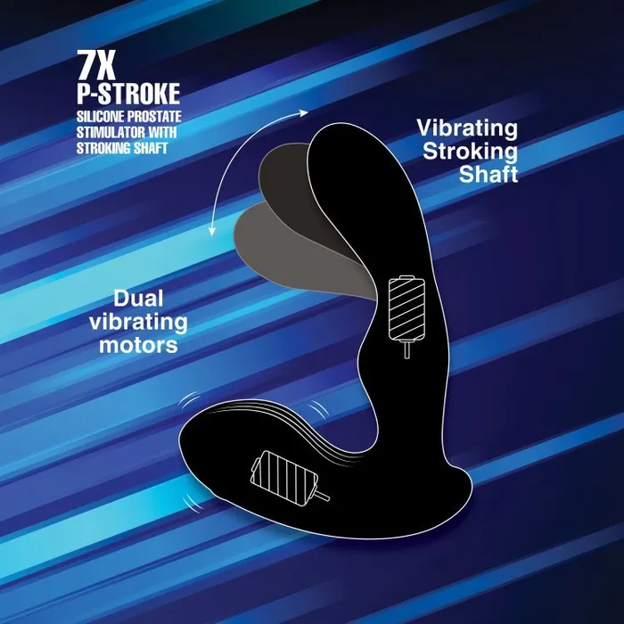 XR Brands MS Prostatic Play Male Sex Toys 7x PMilker Silicone Prostate Stimulator With Milking Bead
