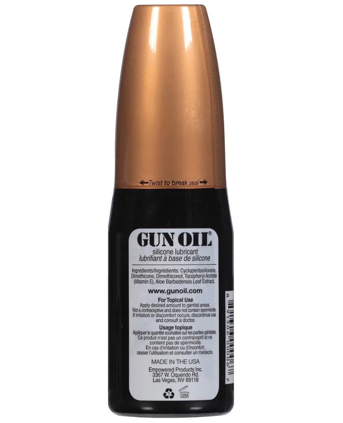 Castle Megastore Sexual Health Wellbeing Gun Oil Silicone Lubricant 4 oz