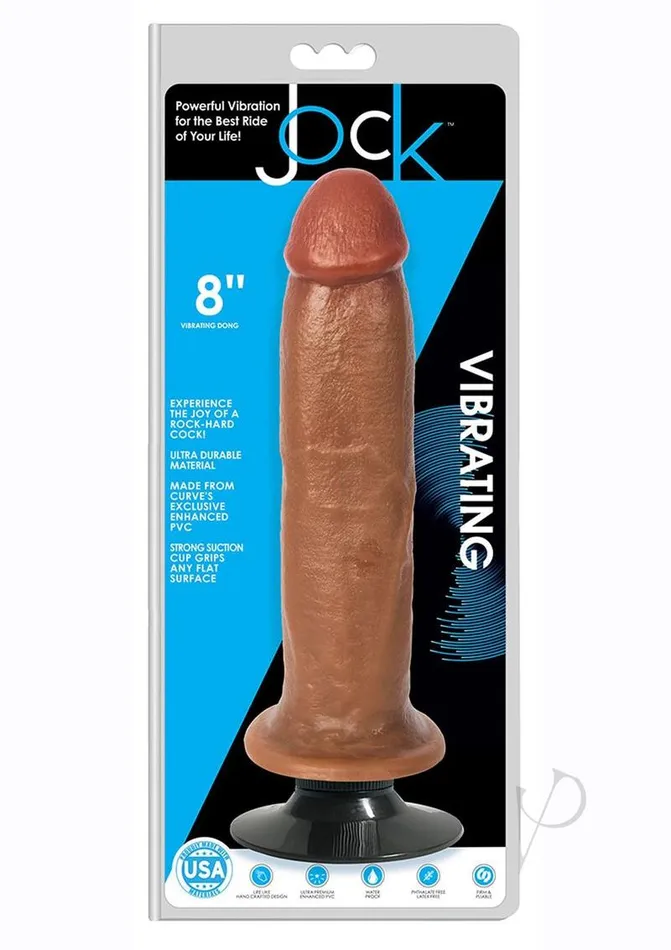 Jock Vibrating Dong No Balls 8 Caramel Jock Dildos
